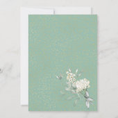 Boho Greenery Gold Frame watercolor baby shower Einladung (Rückseite)