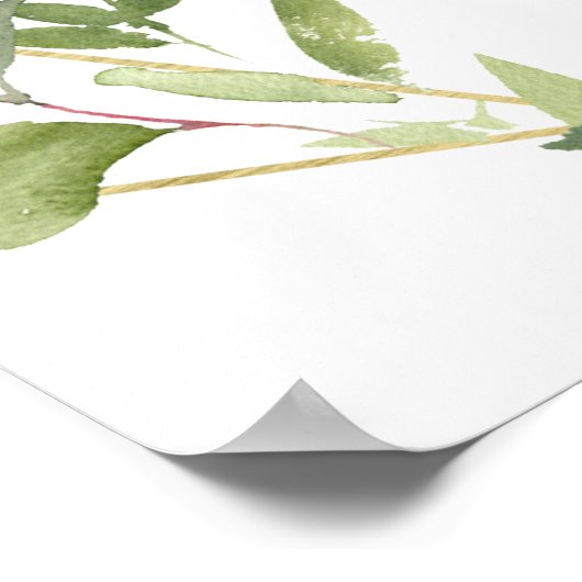 Boho Greenery Herz Brautparty Begrüßungszeichen Poster (Ecke)