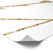 Boho Greenery Imitate Gold Frame Wedding Timeline Poster (Ecke)