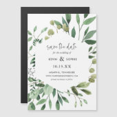 Boho Greenery Magnetic Save the Date Magnetkarte (Vorne/Hinten)