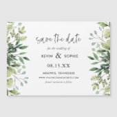 Boho Greenery Magnetic Save the Date Magnetkarte (Vorderseite)