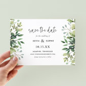 Boho Greenery Magnetic Save the Date Magnetkarte