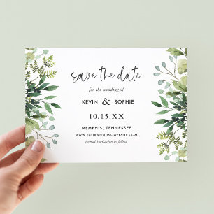 Boho Greenery Magnetic Save the Date Magnetkarte