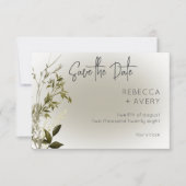 Boho Greenery Modern Save the Date Card (Vorderseite)