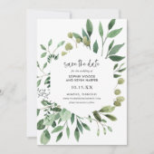 Boho Greenery Modern Save the Date Cards (Vorderseite)
