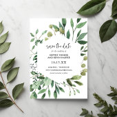 Boho Greenery Modern Save the Date Cards