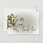 Boho Greenery Modern Wedding Vielen Dank Dankeskarte (Vorderseite)