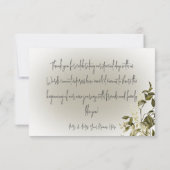 Boho Greenery Modern Wedding Vielen Dank Dankeskarte (Rückseite)