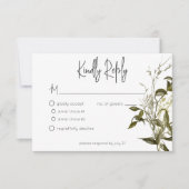 Boho Greenery Moderne Blumenhochzeit RSVP Karte (Vorderseite)