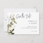 Boho Greenery Moderne Blumenhochzeit Save The Date (Vorderseite)