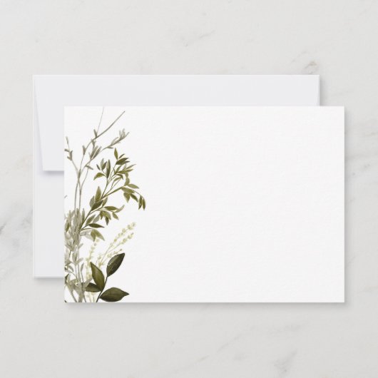 Boho Greenery Moderne Blumenhochzeit Save The Date (Rückseite)