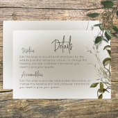 Boho Greenery Moderne Details Hochzeit Begleitkarte