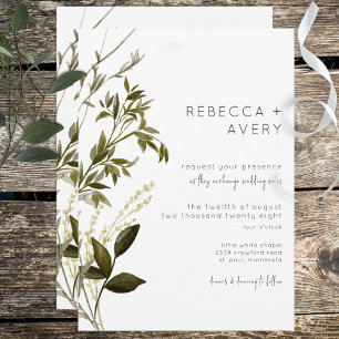 Boho Greenery Moderne Hochzeitsfeier Einladung