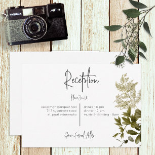 Boho Greenery Moderner Empfang Hochzeit Begleitkarte