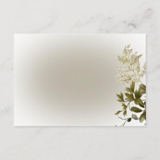Boho Greenery Moderner Empfang Wedding Begleitkarte (Rückseite)
