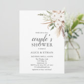 Boho Greenery Pampa Grass Couple Dusche Einladung (Stehend Vorderseite)