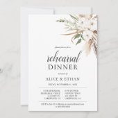 Boho Greenery Pampa Grass Probe Dinner Einladung (Vorderseite)