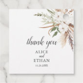 Boho Greenery Pampa Grass Wedding Geschenkanhänger (Rückseite)