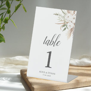 Boho Greenery Pampa Grass Wedding Table Pedestal S Sockelschild