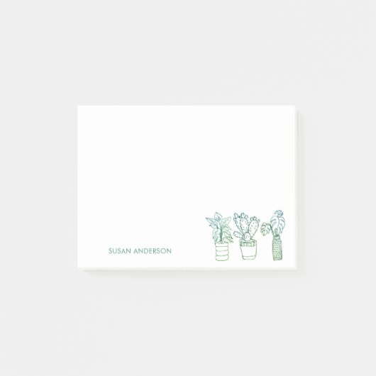 Boho Greenery Potted Houseplants Post-it Klebezettel (Vorderseite)