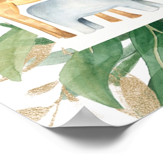 Boho Greenery Safari Baby Dusche Begrüßungszeichen Poster (Ecke)