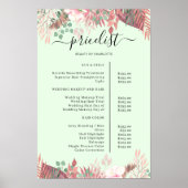 Boho Greenery Salon Preisliste Poster (Vorne)