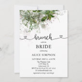 Boho Greenery Script Heart Brunch Brautparty Einladung (Vorderseite)