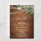 Boho Greenery Script Heart Brunch Brautparty in Einladung (Vorderseite)