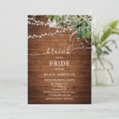 Boho Greenery Script Heart Brunch Brautparty in Einladung (Stehend Vorderseite)