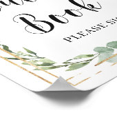 Boho Greenery Succulent Blume Guest Book Sign Poster (Ecke)