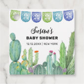 Boho Greenery Taco Fiesta Cactus Baby Shower Geschenkanhänger (Vorderseite)