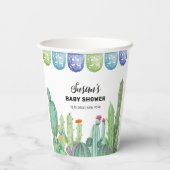 Boho Greenery Taco Fiesta Cactus Baby Shower Pappbecher (Rückseite)