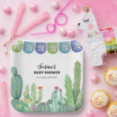 Boho Greenery Taco Fiesta Cactus Baby Shower Pappteller (Party)