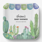 Boho Greenery Taco Fiesta Cactus Baby Shower Pappteller (Vorderseite)