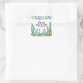 Boho Greenery Taco Fiesta Cactus Baby Shower Quadratischer Aufkleber (Tasche)