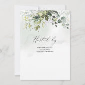 Boho Greenery und Gold Bridal Dusche Einladung (Rückseite)