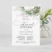 Boho Greenery Verlasse Script Probe Dinner Einladung (Stehend Vorderseite)
