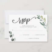 Boho Greenery Watercolor Eucalyptus Wedding RSVP Karte (Vorderseite)