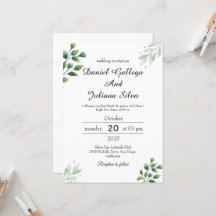 Boho Greenery Wedding Einladung