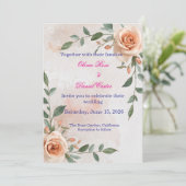 Boho Greenery Wedding Einladung (Stehend Vorderseite)