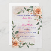 Boho Greenery Wedding Einladung (Vorne/Hinten)