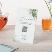 Boho Greenery Wedding Online Menü Pedestal Sign Sockelschild (In SItu)