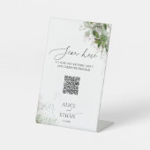 Boho Greenery Wedding Online Menü Pedestal Sign Sockelschild (Vorderseite)