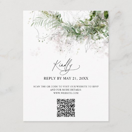 Boho Greenery Wedding Online UAWG Begleitkarte (Vorderseite)