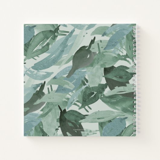 Boho Greenery Wreath Red Joy Script Familienname Notizblock (Rückseite)