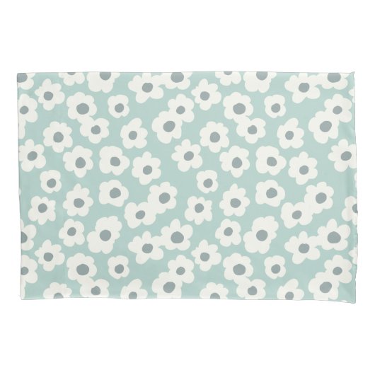 Boho Gren White Gray Floral Trendy Modern Kissenbezug (Vorderseite)