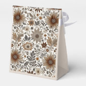 Boho Grey Brown Floral Herbstbox Gastgeschenk Hoch Geschenkschachtel (Rückseite)