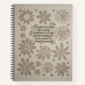Boho Grey Floral Briefmarke Custom Quote Journal Notizblock (Vorderseite)