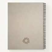 Boho Grey Floral Briefmarke Custom Quote Journal Notizblock (Rückseite)