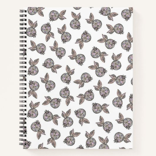 Boho Groove: Soft Disco Blueberries Notebook Notizblock (Vorderseite)